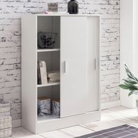 Sideboard 60cm Weiß mit 2 Schiebetüren Aktenschrank Kommode in modernem Design – Ansicht 1