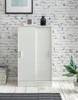 Sideboard 60cm Weiß mit 2 Schiebetüren Aktenschrank Kommode in modernem Design – Ansicht 5