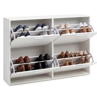 FineBuy Schuhkipper Schuhschrank Schuhregal Flurschrank 24 Paar Schuhe 4 Klappen – Ansicht 6