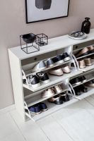 FineBuy Schuhkipper Schuhschrank Schuhregal Flurschrank 24 Paar Schuhe 4 Klappen – Ansicht 5