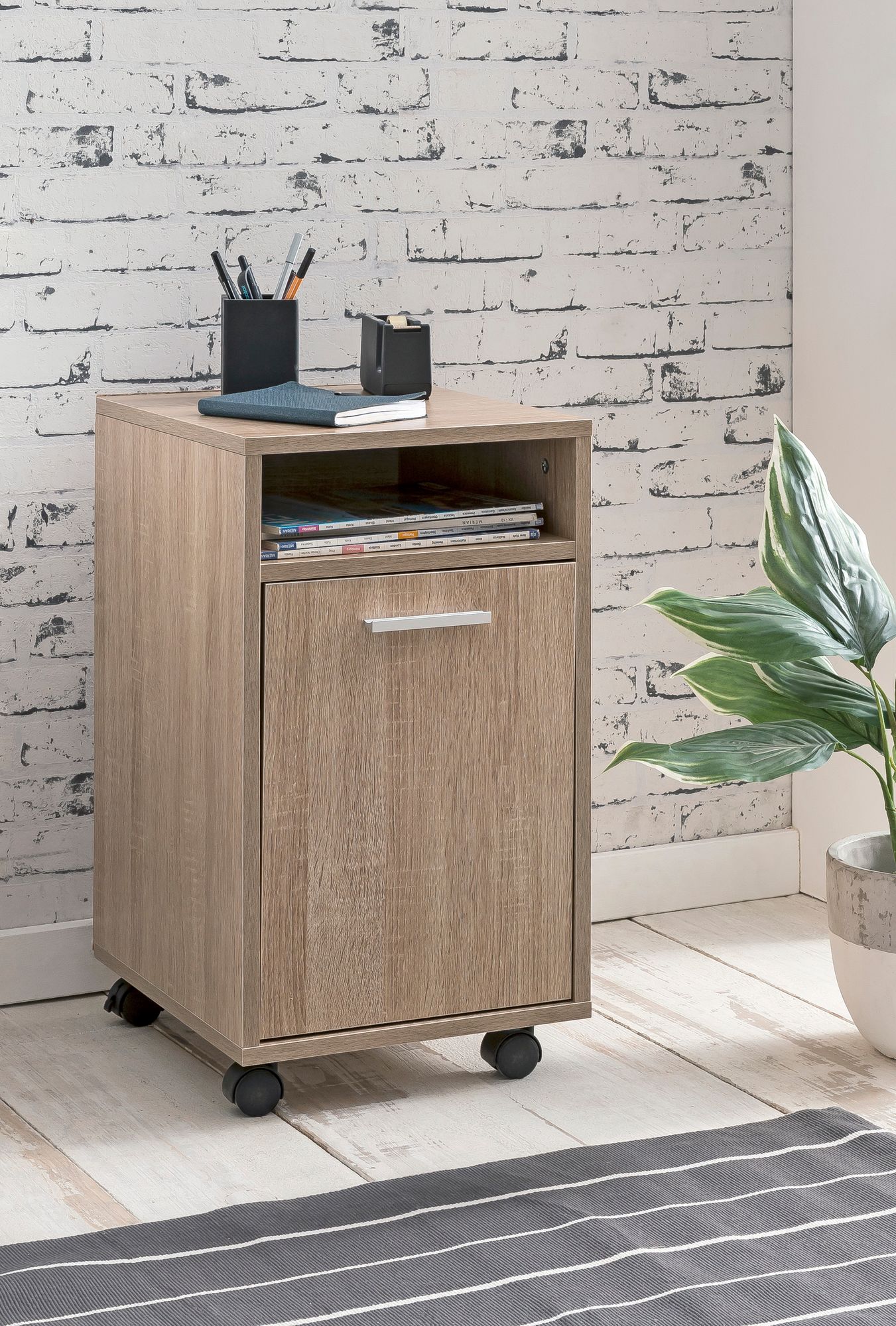 FineBuy Rollcontainer Schreibtischcontainer 33x60x38 Bürocontainer Holz – Ansicht 2