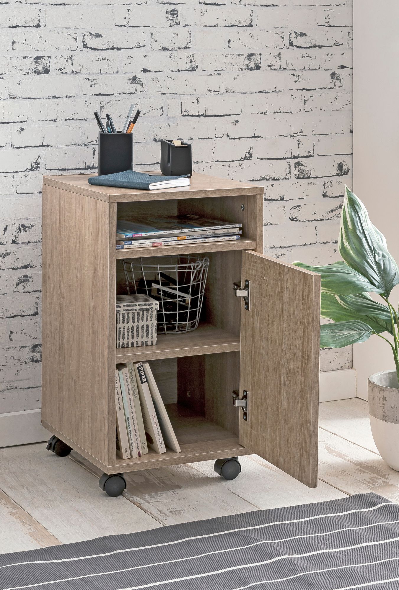 FineBuy Rollcontainer Schreibtischcontainer 33x60x38 Bürocontainer Holz – Ansicht 4