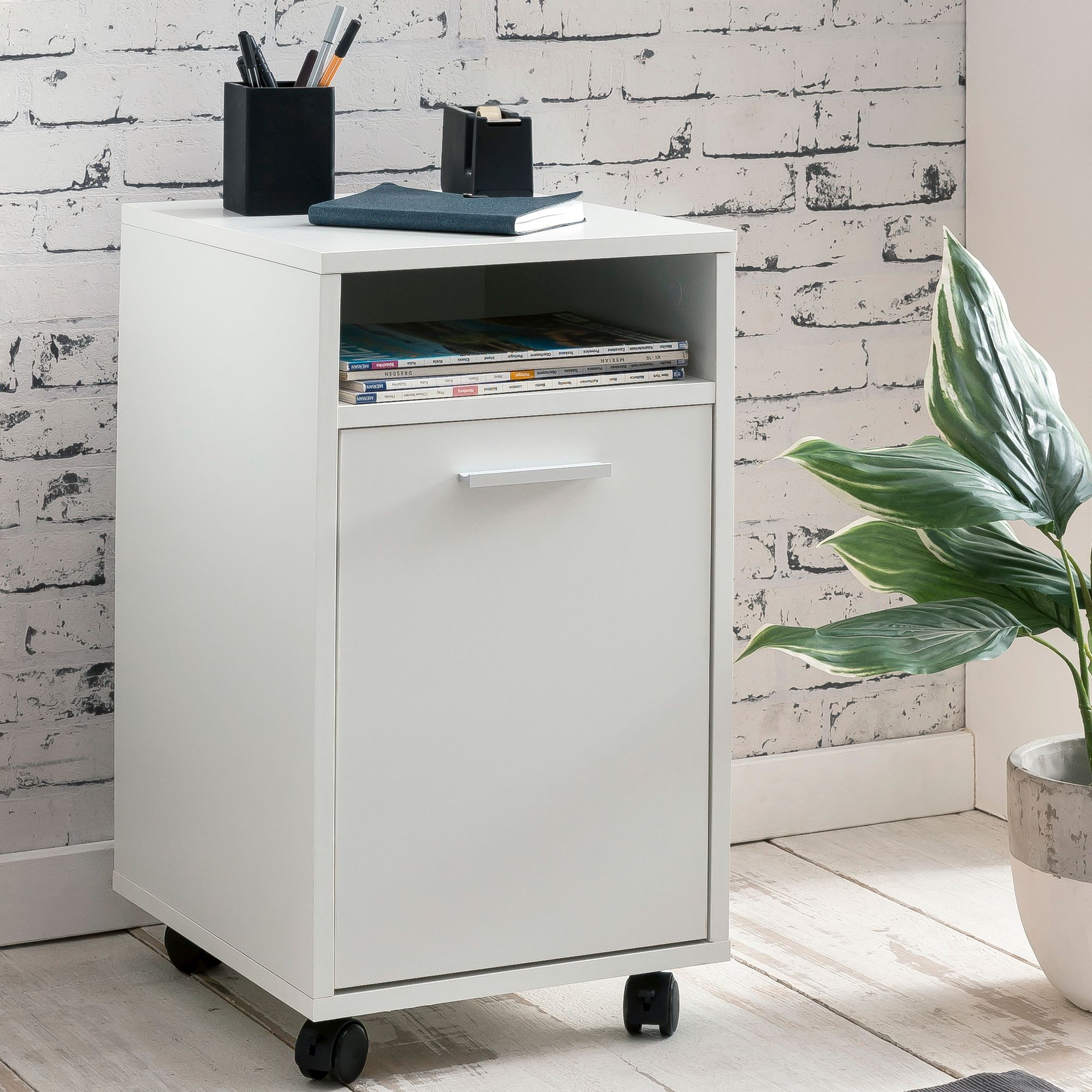 FineBuy Rollcontainer Schreibtischcontainer 33x60x38 Bürocontainer Holz – Ansicht 1