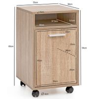FineBuy Rollcontainer Schreibtischcontainer 33x60x38 Bürocontainer Holz – Ansicht 3