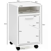 FineBuy Rollcontainer Schreibtischcontainer 33x60x38 Bürocontainer Holz – Ansicht 3