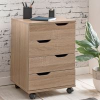 FineBuy Rollcontainer Schreibtischcontainer 40 x 60 x 40 cm Holz Büro – Ansicht 1