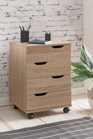 FineBuy Rollcontainer Schreibtischcontainer 40 x 60 x 40 cm Holz Büro – Ansicht 2