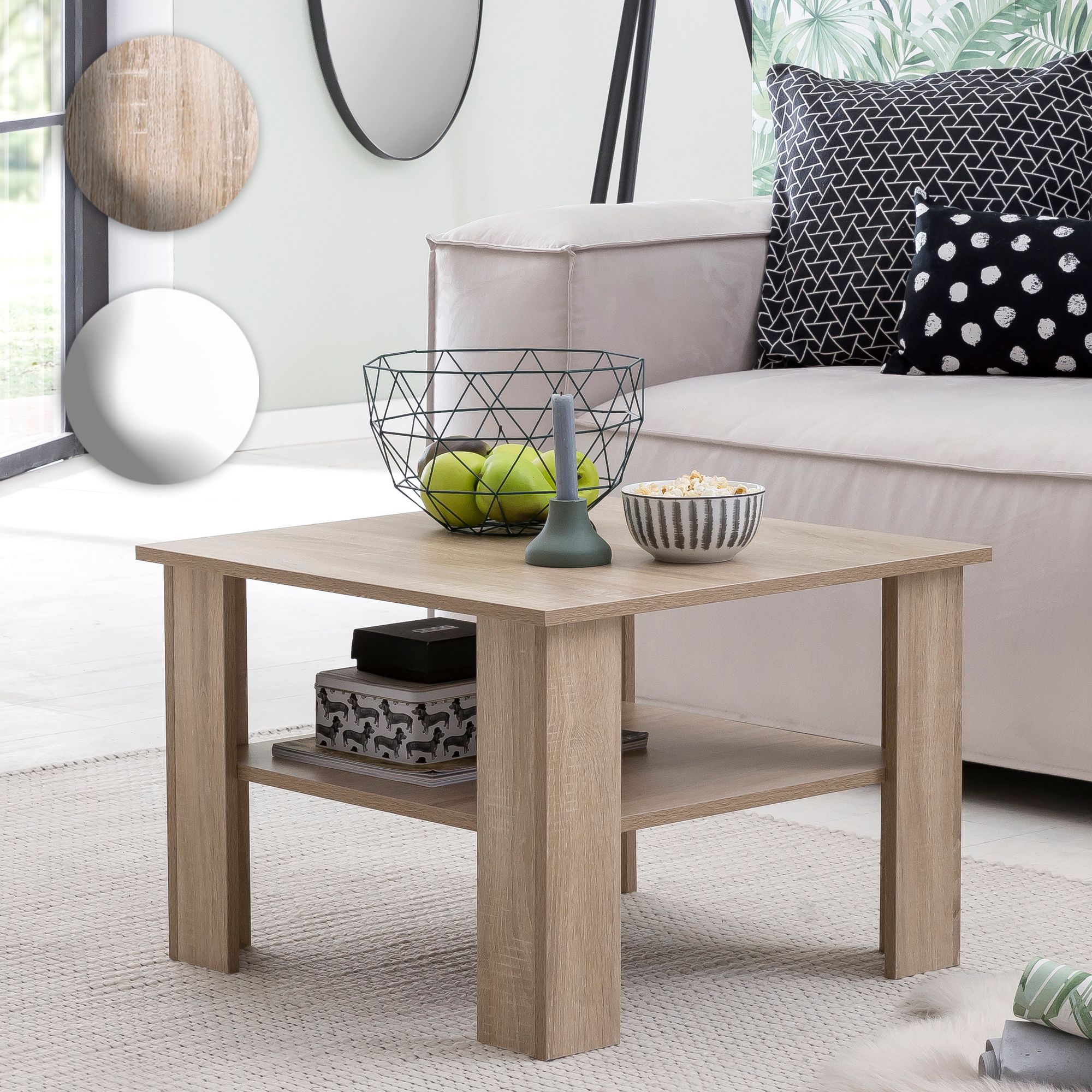 FineBuy Couchtisch SV51868 Holz 60 x 42 x 60 cm Design Holztisch mit Ablage, Wohnzimmertisch Coffee Table, Sofatisch Loungetisch, Kaffeetisch Stubentisch mit Stauraum, Tisch Wohnzimmer | Farbe: Weiß FineBuy Couchtisch SV51868 Holz 60 x 42 x 60 cm Design Holztisch mit Ablage, Wohnzimmertisch Coffee Table, Sofatisch Loungetisch, Kaffeetisch Stubentisch mit Stauraum, Tisch Wohnzimmer | Farbe: Weiß