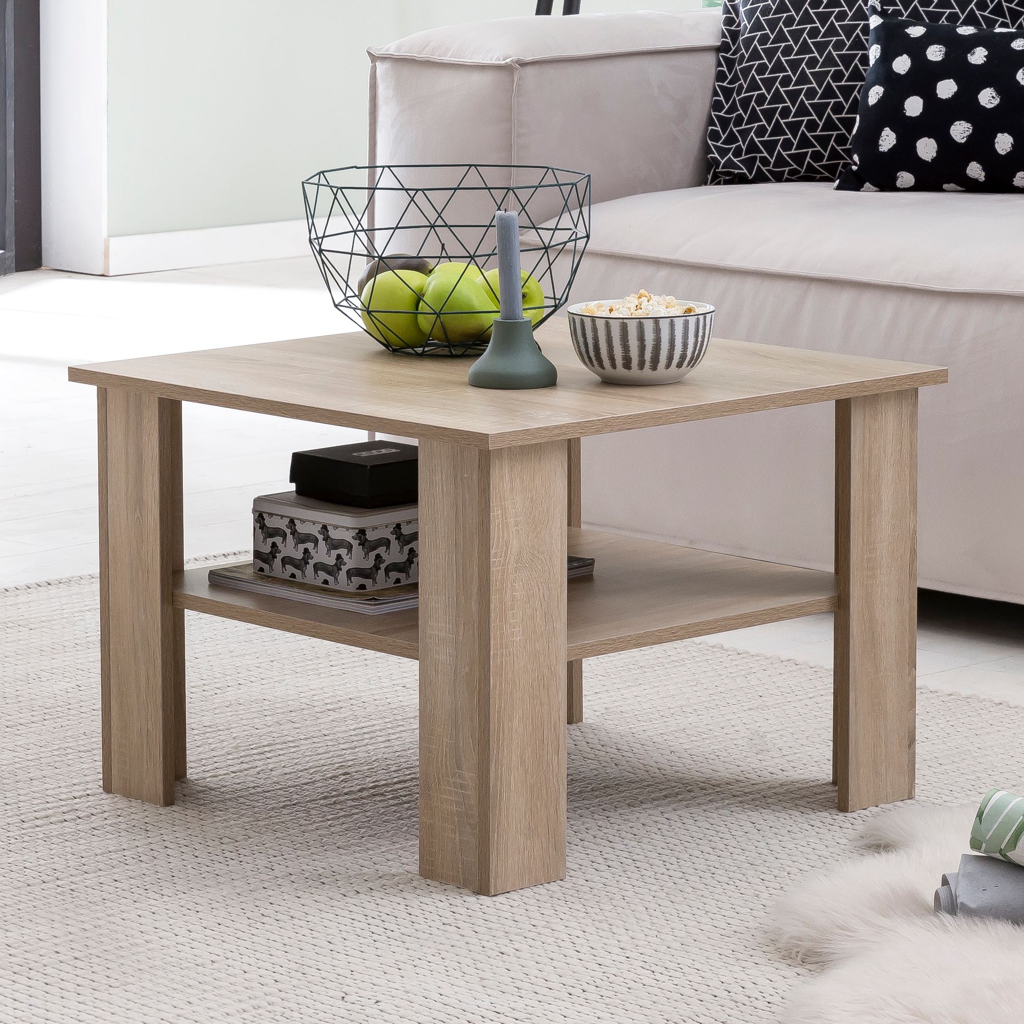 FineBuy Couchtisch SV51868 Tisch Holz 60x42x60cm Wohnzimmertisch Sofatisch klein – Ansicht 1