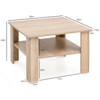 FineBuy Couchtisch SV51868 Tisch Holz 60x42x60cm Wohnzimmertisch Sofatisch klein – Ansicht 3
