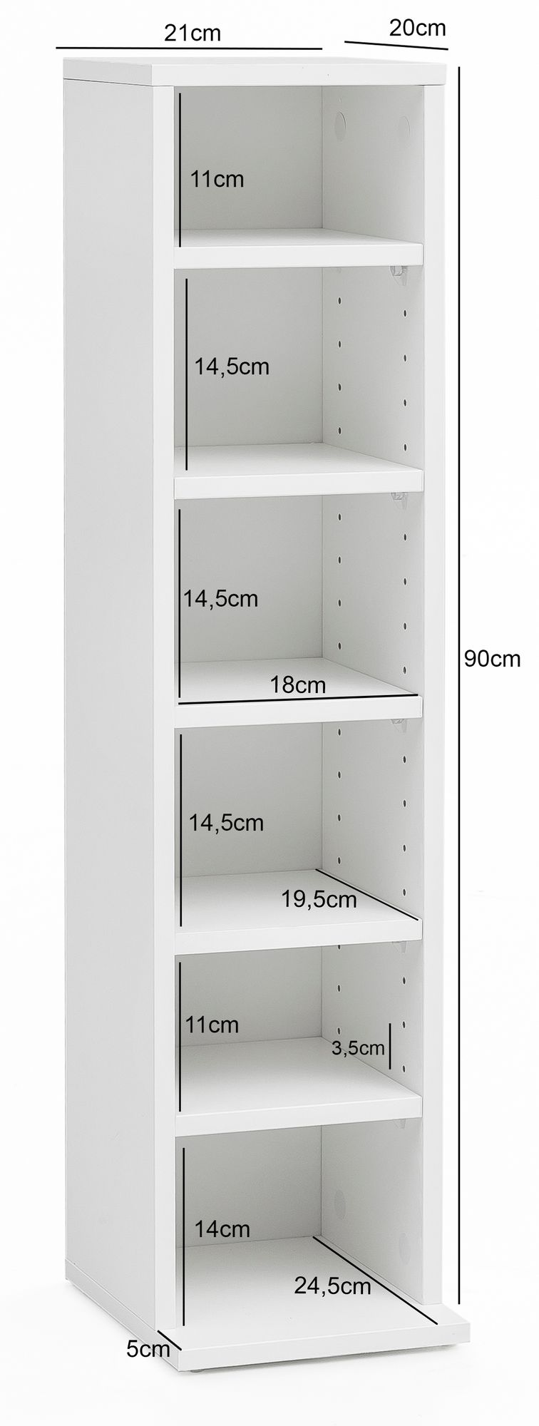 FineBuy CD Aufbewahrung DVD Ständer Regal Turm Tower Archivierung Nischenregal – Ansicht 3