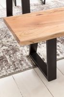 FineBuy Baumstamm Esszimmerbank 160 cm Baumkante Massivholz Essbank Holzbank – Ansicht 6