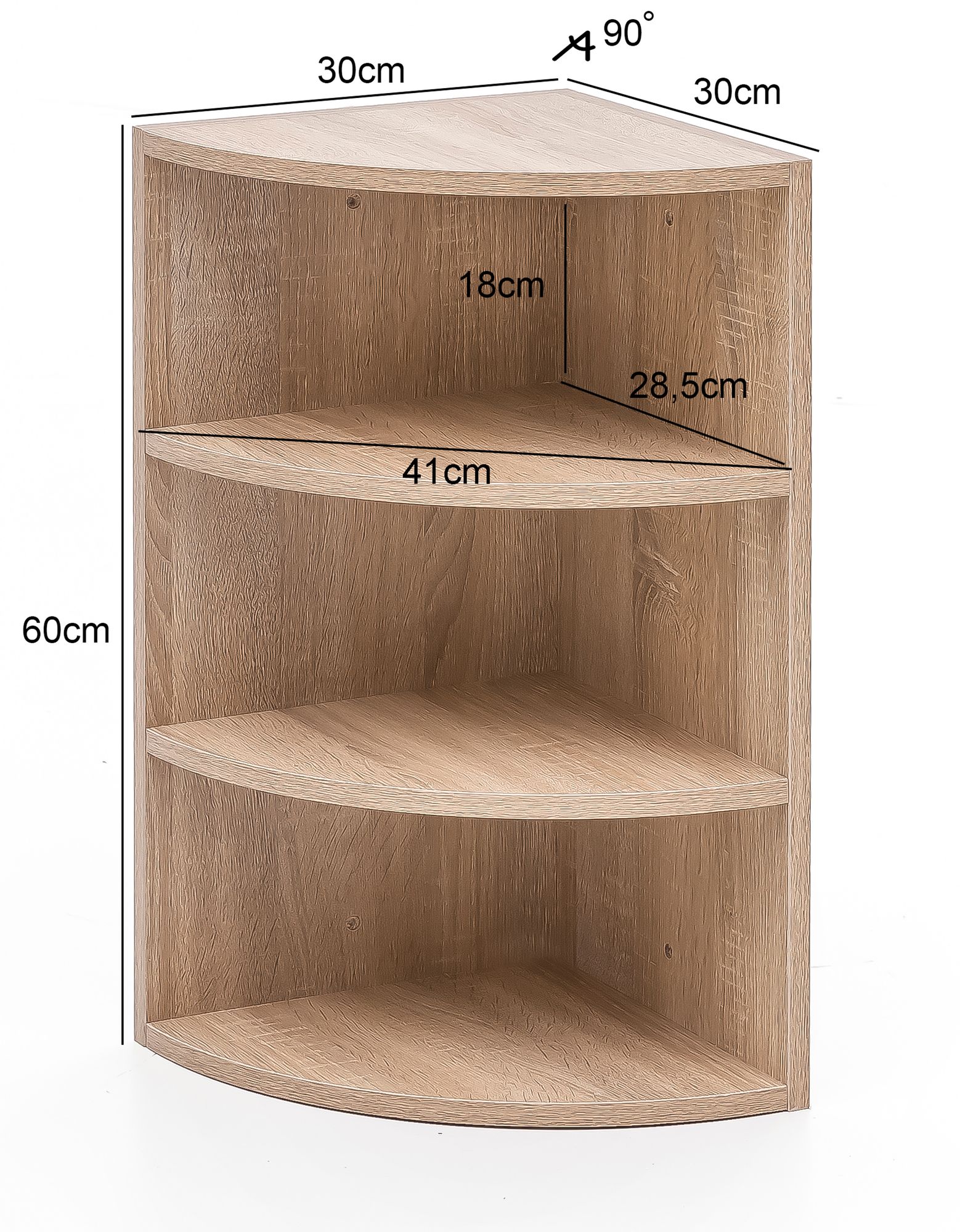 FineBuy Eckregal Wandregal Winkelregal Badregal Küchenregal Standregal Regal – Ansicht 3