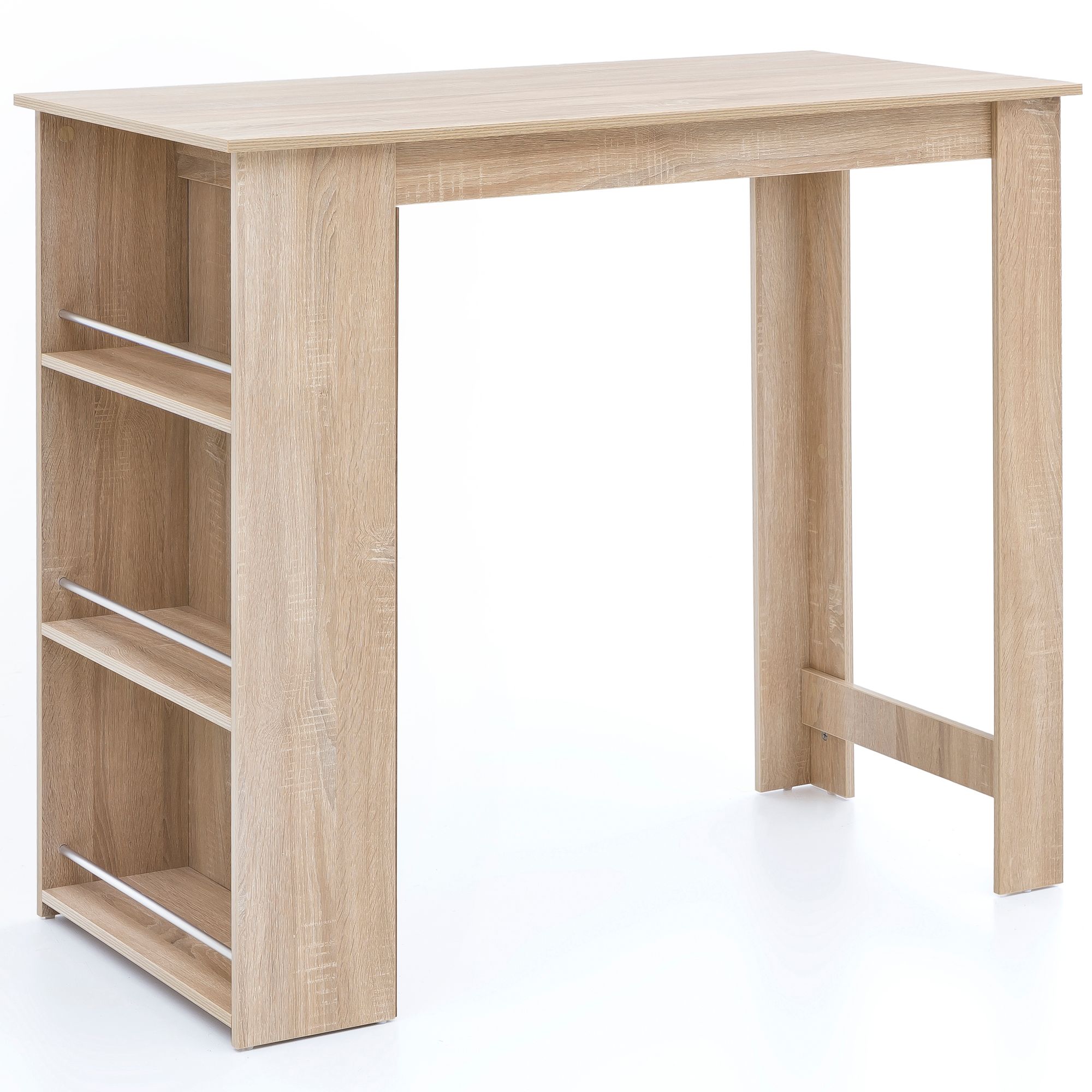 FineBuy Bartisch 120 x 60 cm Stehtisch Holz Küchenbartisch, Bartresen mit integriertem Regal, Tresentisch mit Bar, Tresen Küchen Tisch | Farbe: Grau FineBuy Bartisch 120 x 60 cm Stehtisch Holz Küchenbartisch, Bartresen mit integriertem Regal, Tresentisch mit Bar, Tresen Küchen Tisch | Farbe: Grau
