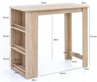 FineBuy Bartisch Stehtisch Bartresen Tisch Bistrotisch Tresen Bar Tresentisch – Ansicht 3