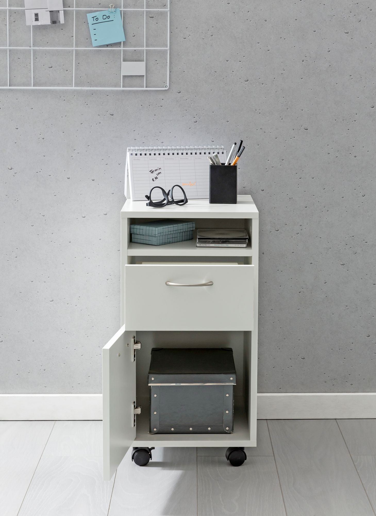 FineBuy Rollcontainer 33x63x38cm Schreibtischcontainer Rollen Bürocontainer Holz – Ansicht 4