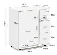 FineBuy Badschrank Midischrank Weiß Badezimmerschrank Matt Kommode – Ansicht 3