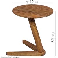 FineBuy Beistelltisch Massivholz Anstelltisch Rund Wohnzimmertisch Landhausstil – Ansicht 3