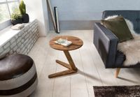 FineBuy Beistelltisch Massivholz Anstelltisch Rund Wohnzimmertisch Landhausstil – Ansicht 4