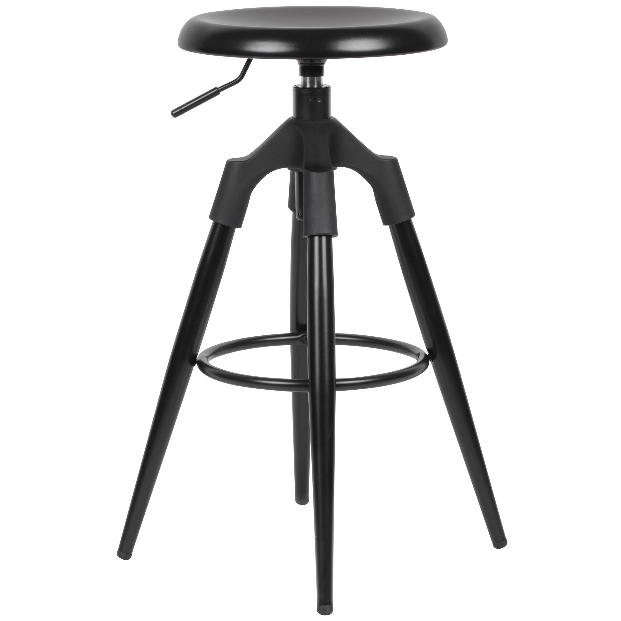 FineBuy Barhocker Metall 72-80 cm, Design Barstuhl 100 kg Maximalbelastbarkeit, Tresenhocker Industrial, Tresenstuhl ohne Lehne | Farbe: Schwarz
