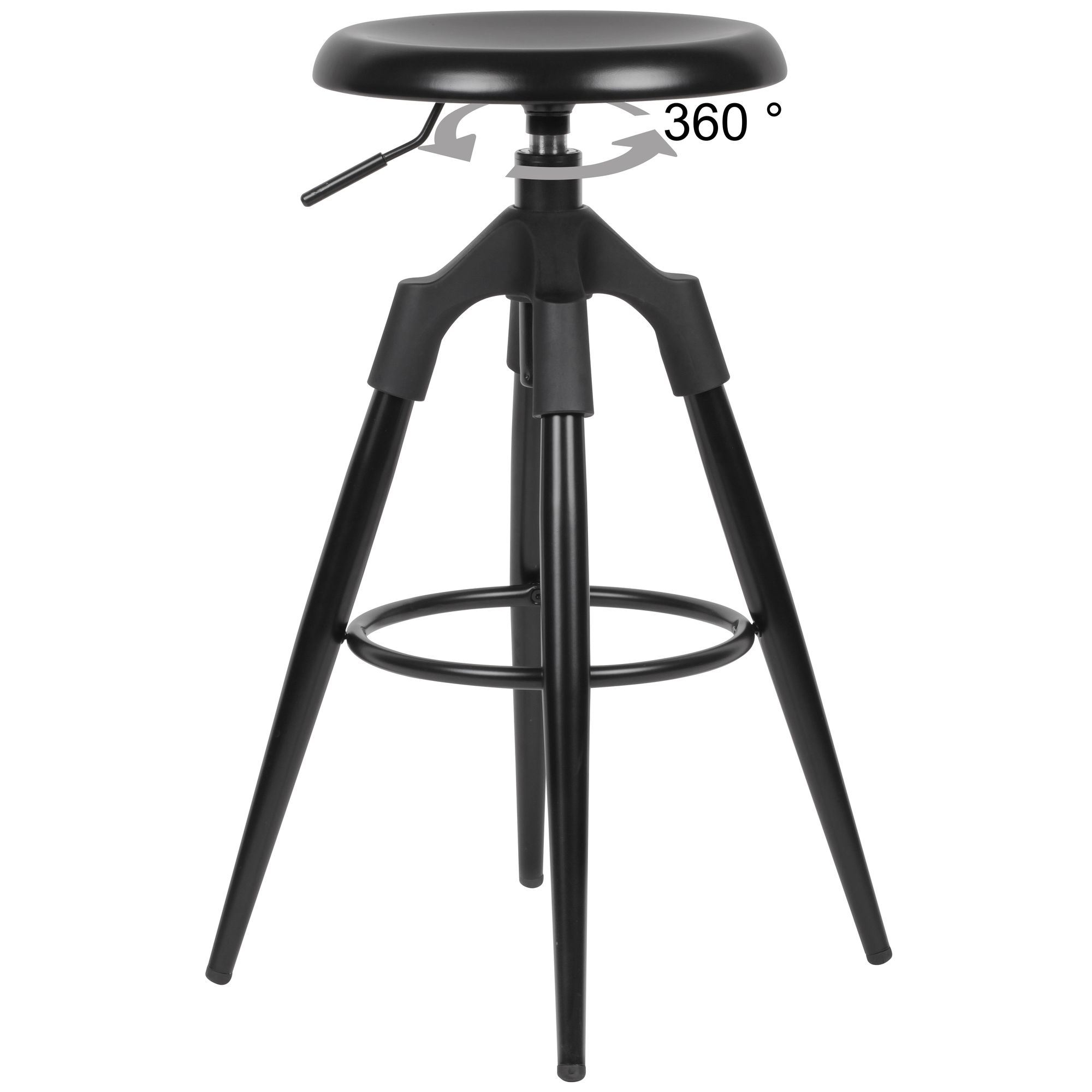 FineBuy Barhocker Metall 72-80cm Tresenhocker Höhenverstellbar Barstuhl Modern – Ansicht 1