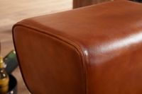 FineBuy Turnbock Barhocker 75 cm Massivholz Barstuhl Leder Tresenstuhl Hocker – Ansicht 5