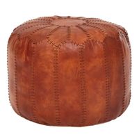 FineBuy Sitzhocker Echtleder 52x40x52cm Pouf Polsterhocker Rund Hocker Orient – Ansicht 6
