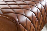 FineBuy Sitzhocker Echtleder 40x48x27 cm Fußhocker Lederhocker Massivholz Braun – Ansicht 5