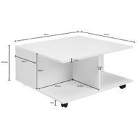 FineBuy Couchtisch 70x70cm Wohnzimmertisch Sofatisch Tisch mit 2 Schubladen – Ansicht 3