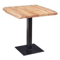 FineBuy Baumkante Esszimmertisch Akazie Massiv 80 x 75 cm Esstisch Küchentisch – Ansicht 6