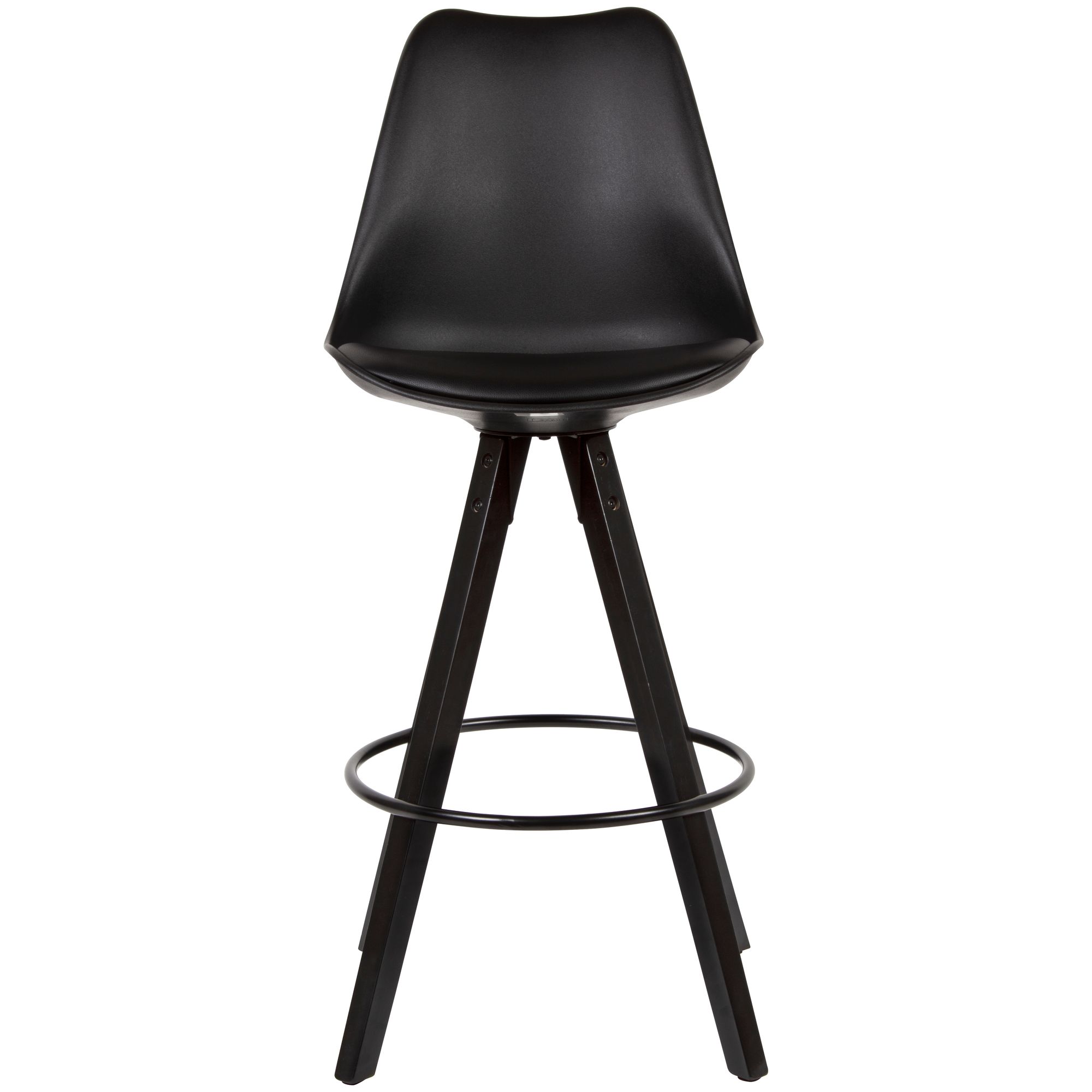 FineBuy 2er Set Barhocker Schwarz Tresenhocker Kunstleder mit Lehne Barstuhl – Ansicht 1