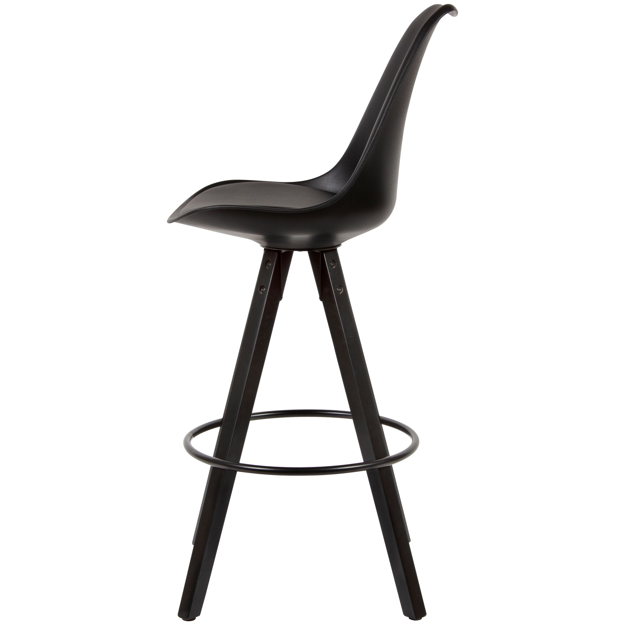 FineBuy 2er Set Barhocker Schwarz Tresenhocker Kunstleder mit Lehne Barstuhl – Ansicht 3