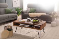 FineBuy Couchtisch Massivholz 100x40x50 cm Wohnzimmertisch Sofatisch Tisch – Ansicht 2