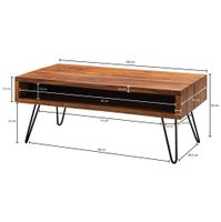 FineBuy Couchtisch Massivholz 100x40x50 cm Wohnzimmertisch Sofatisch Tisch – Ansicht 3