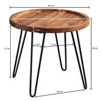 FineBuy Couchtisch 45x40x45 cm Sheesham Wohnzimmertisch Rund Sofatisch Tisch – Ansicht 3