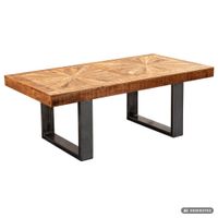 Couchtisch Massivholz 105x55 cm rechteckig Wohnzimmertisch Industrial Design – Ansicht 6