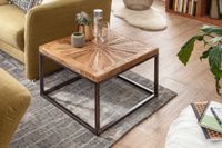 Couchtisch Massivholz quadratisch 55cm Wohnzimmertisch Metallgestell Industrial – Ansicht 2