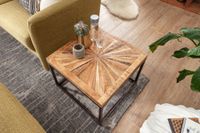 Couchtisch Massivholz quadratisch 55cm Wohnzimmertisch Metallgestell Industrial – Ansicht 4