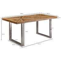 FineBuy Esstisch Natur Küchentisch Holz Esszimmertisch Massiv Industrial Tisch – Ansicht 3