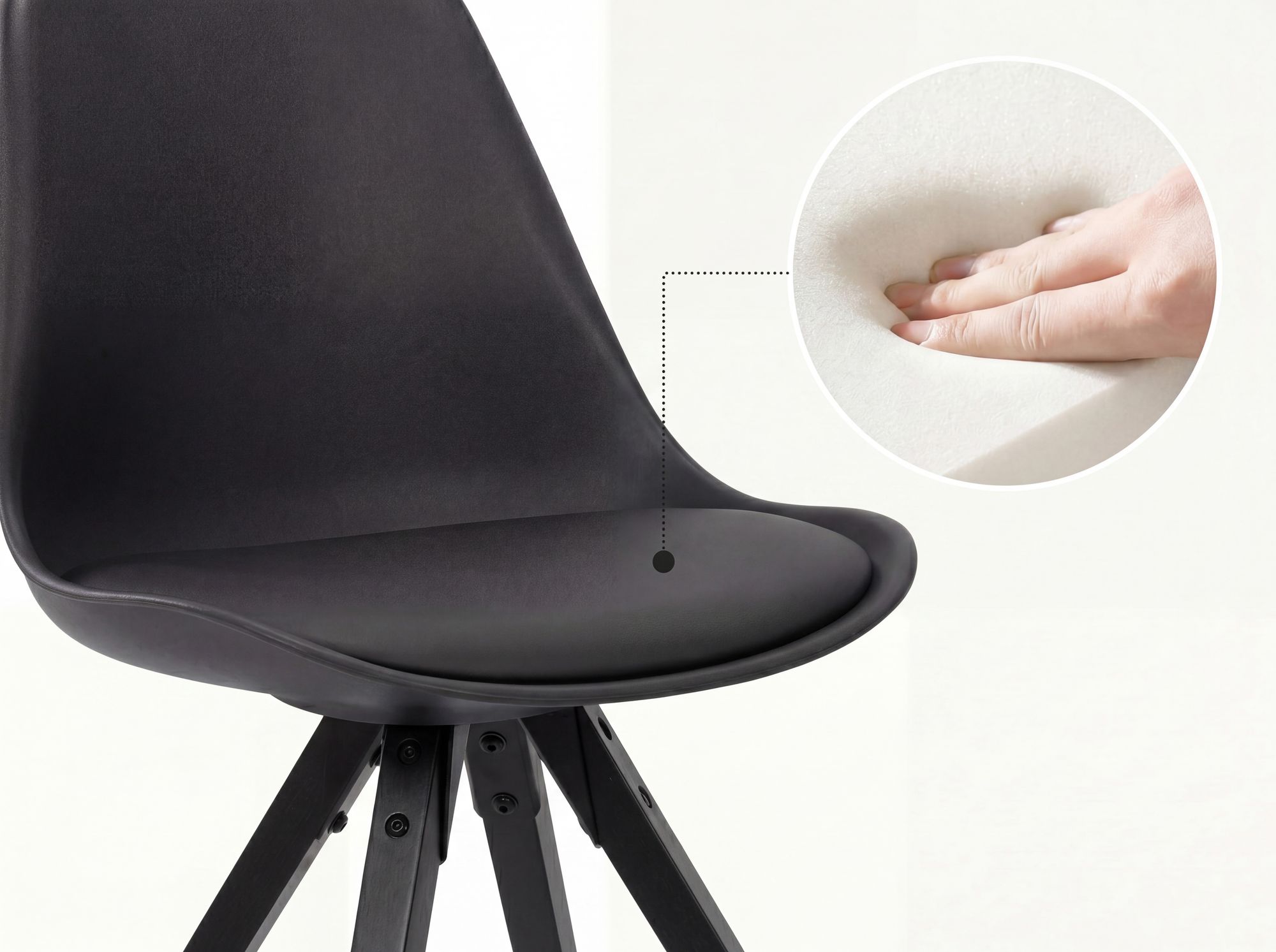 FineBuy 2er Set Esszimmerstuhl Kunstleder Polsterstuhl Küchenstuhl Skandinavisch – Ansicht 4