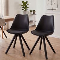 FineBuy 2er Set Esszimmerstuhl Kunstleder Polsterstuhl Küchenstuhl Skandinavisch – Ansicht 1