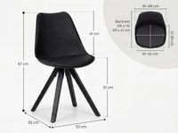 FineBuy 2er Set Esszimmerstuhl Kunstleder Polsterstuhl Küchenstuhl Skandinavisch – Ansicht 3