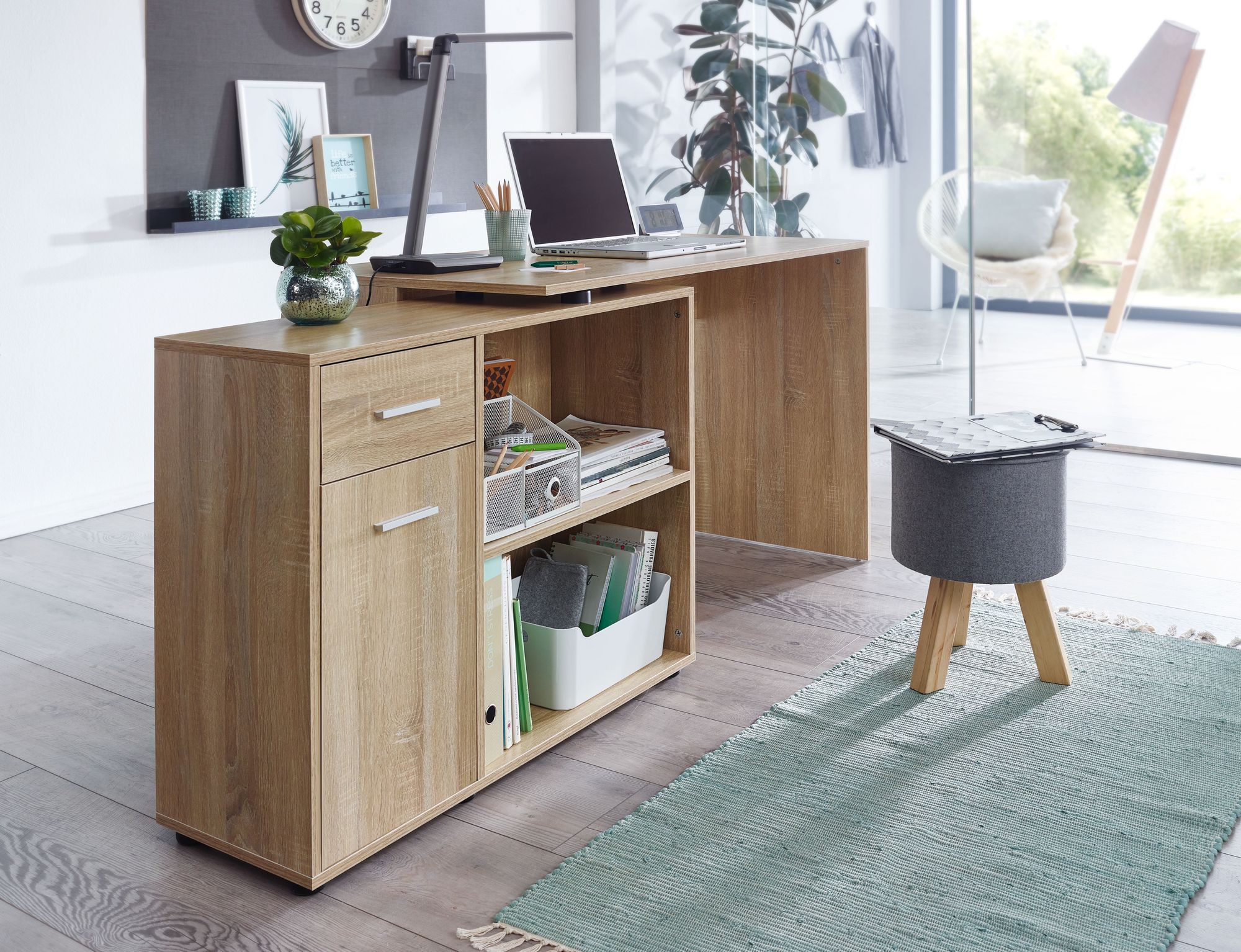 FineBuy Schreibtisch Computer Eckschreibtisch Bürotisch Regal Winkel PC Tisch – Ansicht 4