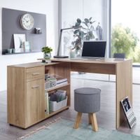 FineBuy Schreibtisch Computer Eckschreibtisch Bürotisch Regal Winkel PC Tisch – Ansicht 1