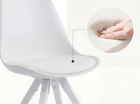 2er Set Retro Esszimmerstuhl Weiße Beine Polsterstuhl Küchenstuhl Kunstleder – Ansicht 5