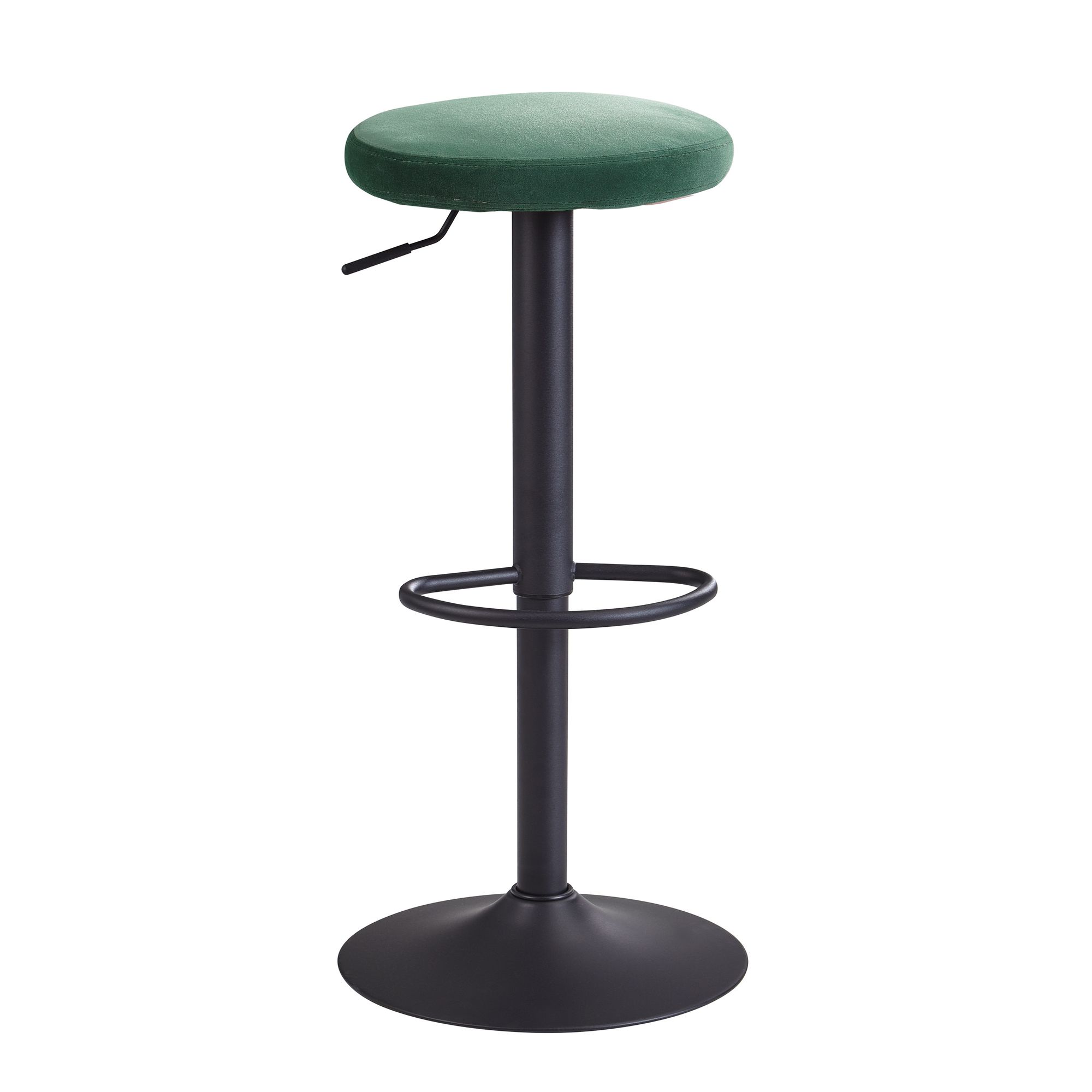 FineBuy Barhocker Samt Hocker ohne Lehne 58 - 79 cm, Küchenhocker Stoff / Metall 100kg, Design Barstuhl Tresenhocker Drehbar Bistrohocker