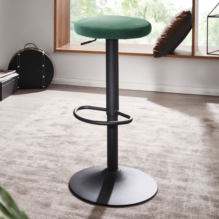 FineBuy Barhocker Samt Hocker Stoff / Metall Design Bistrohocker 100 kg Drehbar