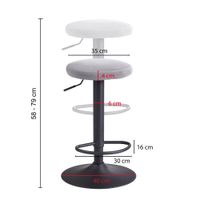 FineBuy Barhocker Samt Hocker Stoff / Metall Design Bistrohocker 100 kg Drehbar – Ansicht 3