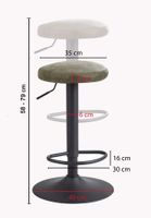 FineBuy Barhocker Wildlederoptik Hocker Stoff/Metall Bistrohocker 100 kg Rund – Ansicht 8
