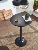 FineBuy Bartisch Schwarz Stehtisch Ø 60 cm Metall / Holz Bistrotisch Rund Tisch – Ansicht 5